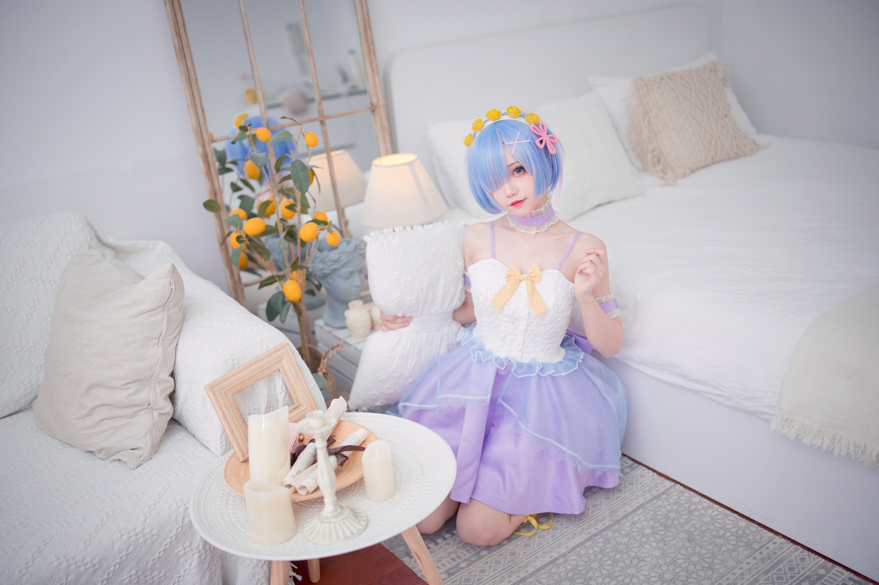 图片[1]-花柒Hana – NO.002 天使蕾姆紫[15P]-XikXak